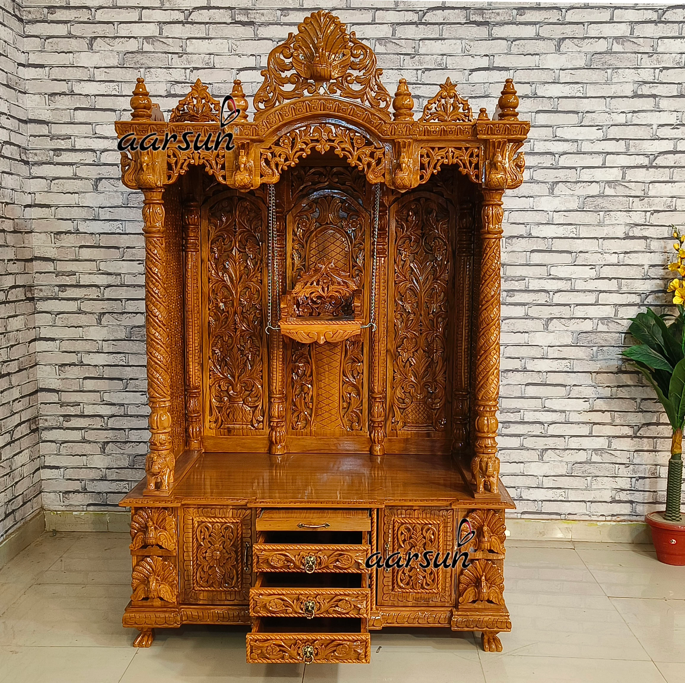 Large Temple With Krishna Jhula in Sanctum Sanctorum View 2