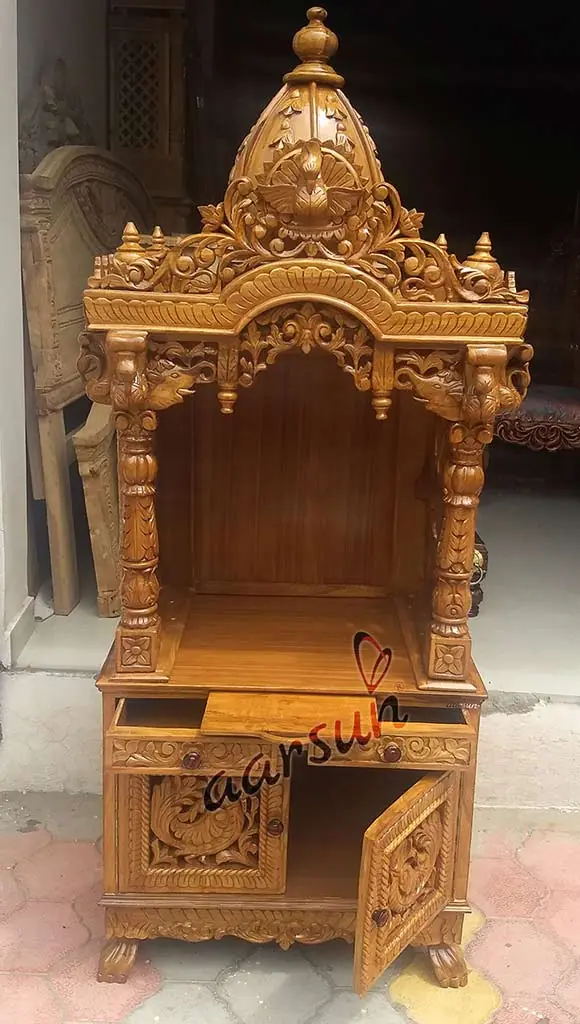 Large Wooden Temple Pooja Unit YT-103 View 2