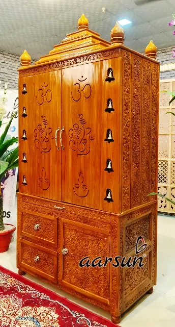 Latest design modern wooden Pooja Cabinet YT - 1111 View 4
