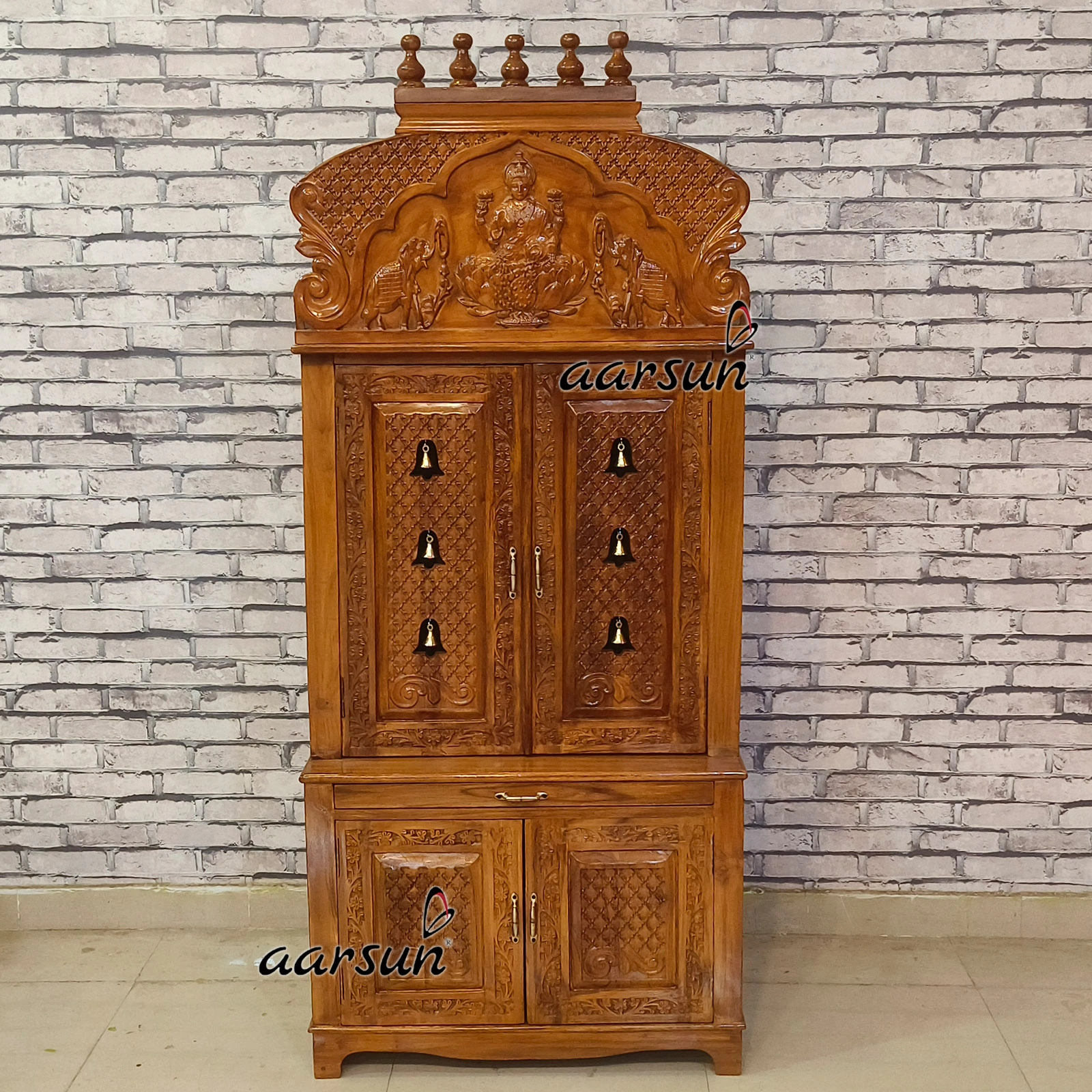 Wooden Latest Laxmi Mata ji Temple Design View 2