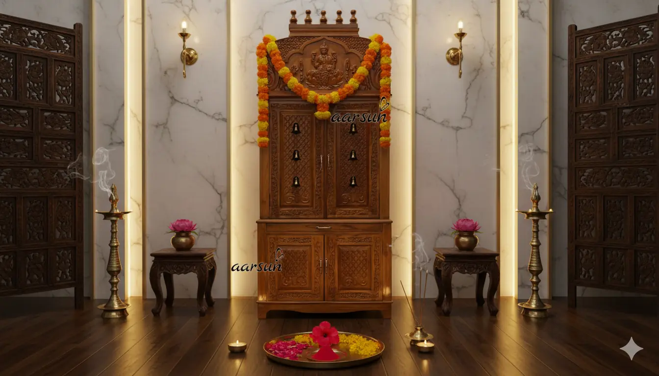 Wooden Latest Laxmi Mata ji Temple Design