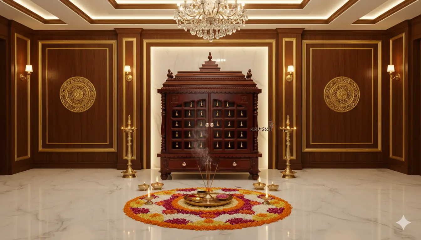 Latest Wooden Mandir design - Global delivery