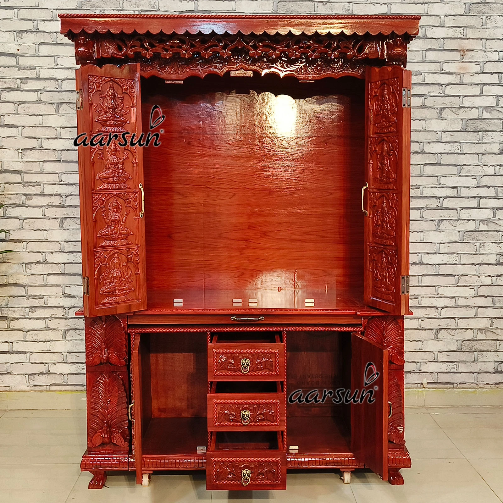 Mahalakshmi ji Mandir With Slideable Storage View 4