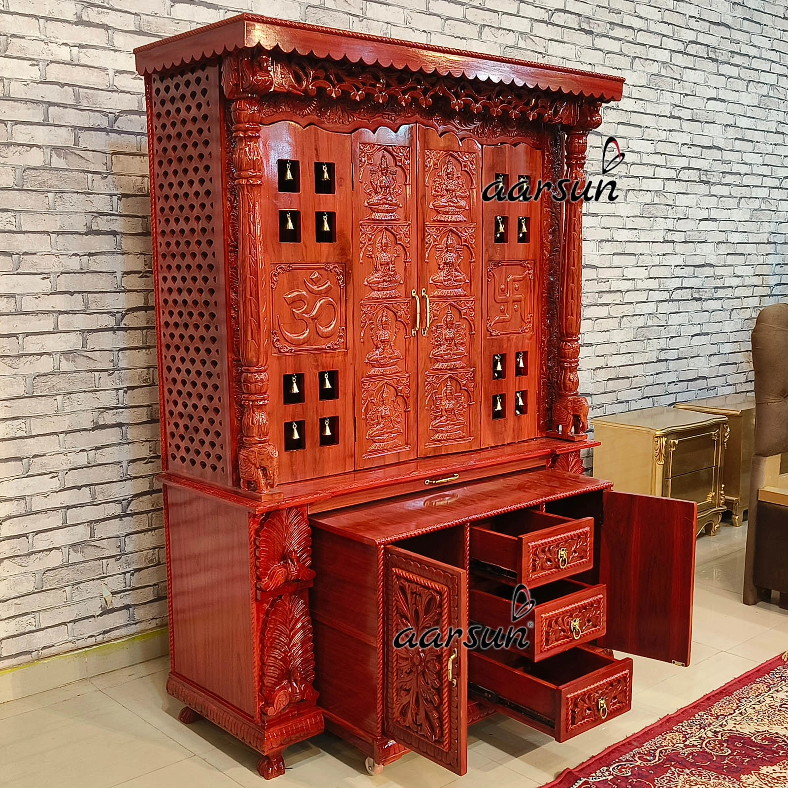 Mahalakshmi ji Mandir With Slideable Storage View 5