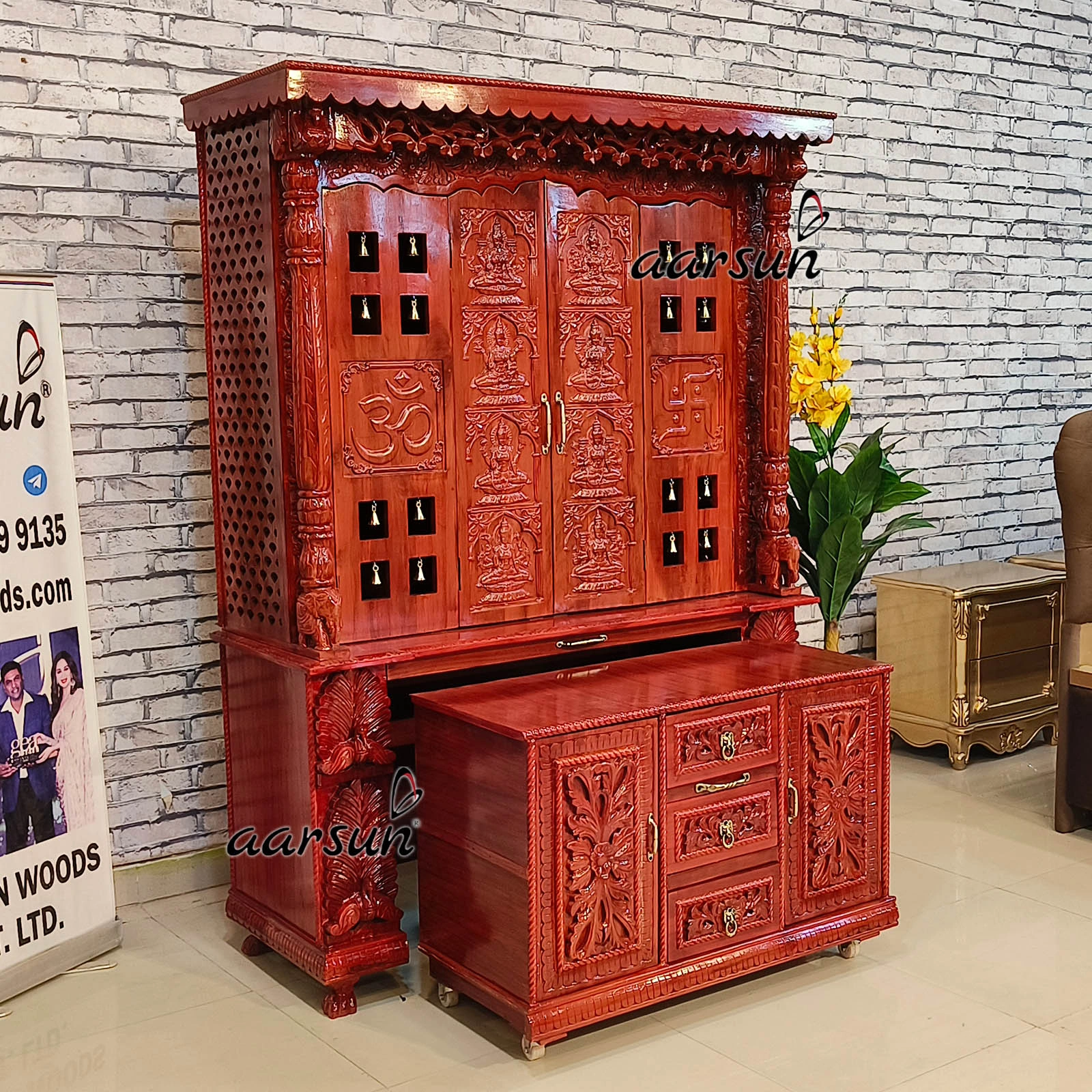 Mahalakshmi ji Mandir With Slideable Storage View 6