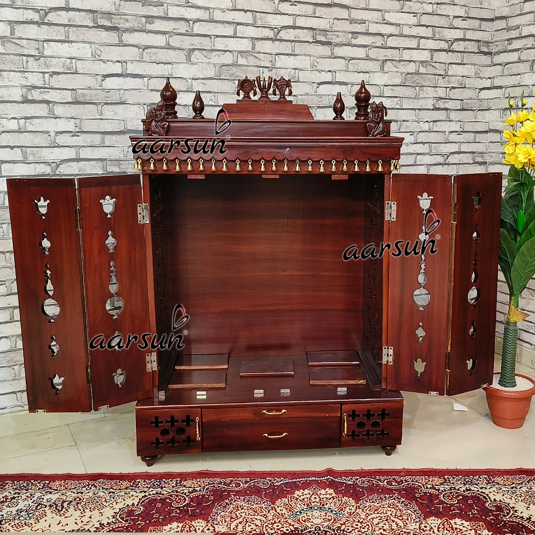 Mandir with Space-Saving 2D Design Foldable Doors View 6