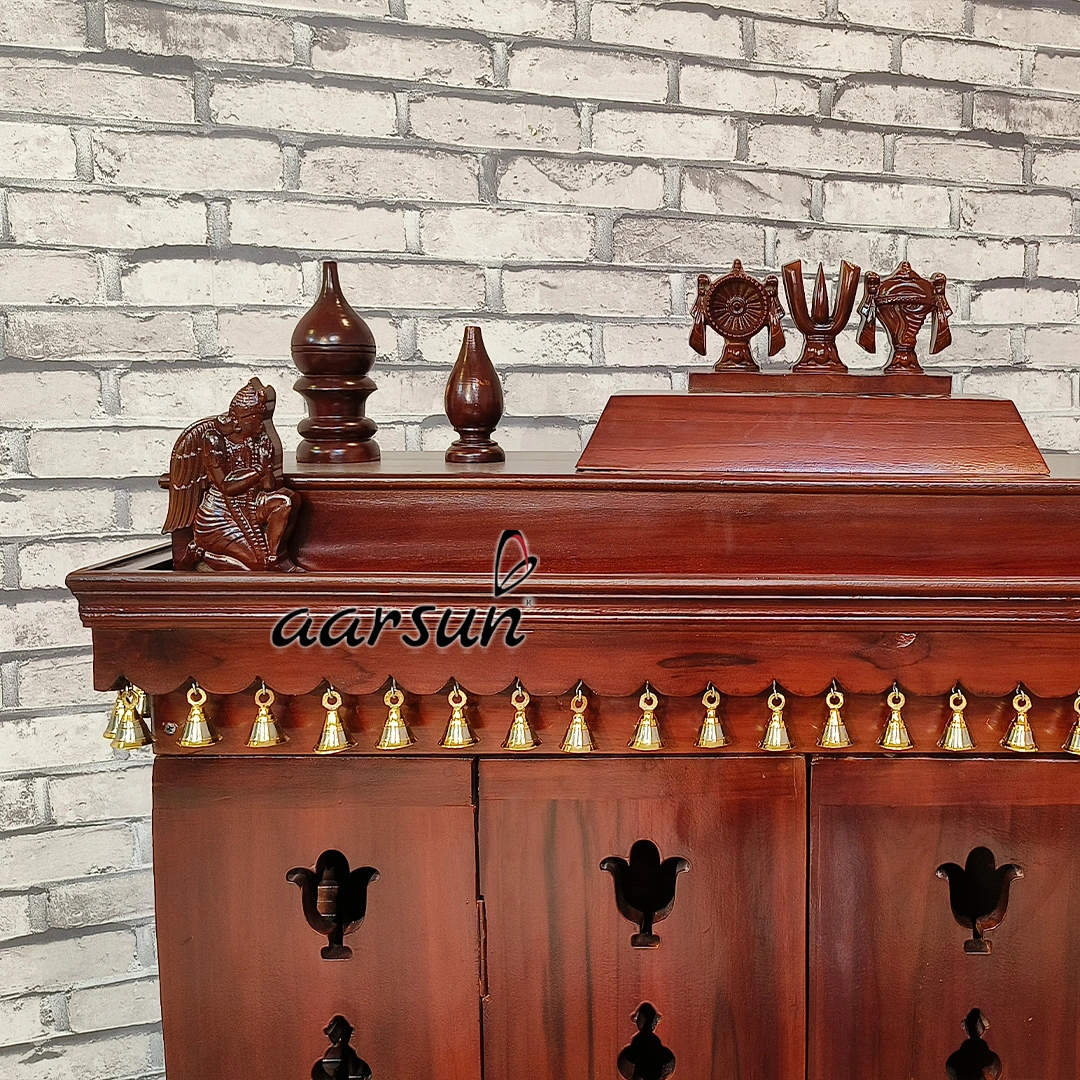 Mandir with Space-Saving 2D Design Foldable Doors View 9