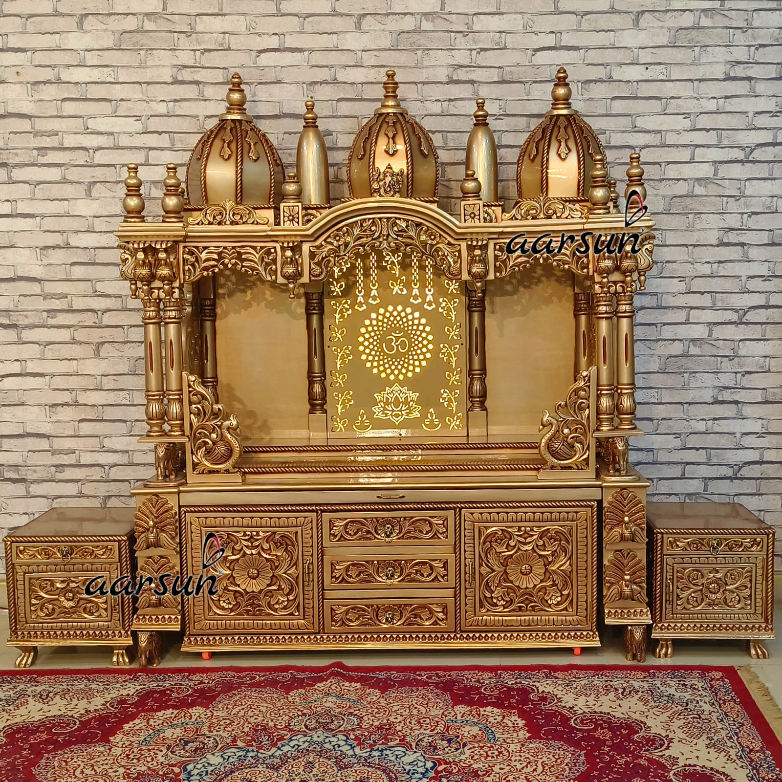 Wooden Designer Temple for Modern Homes View 2