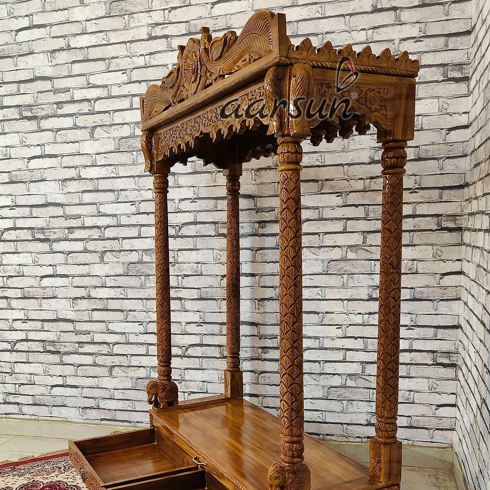 Open-Style Temple with 4 Pillars View 8