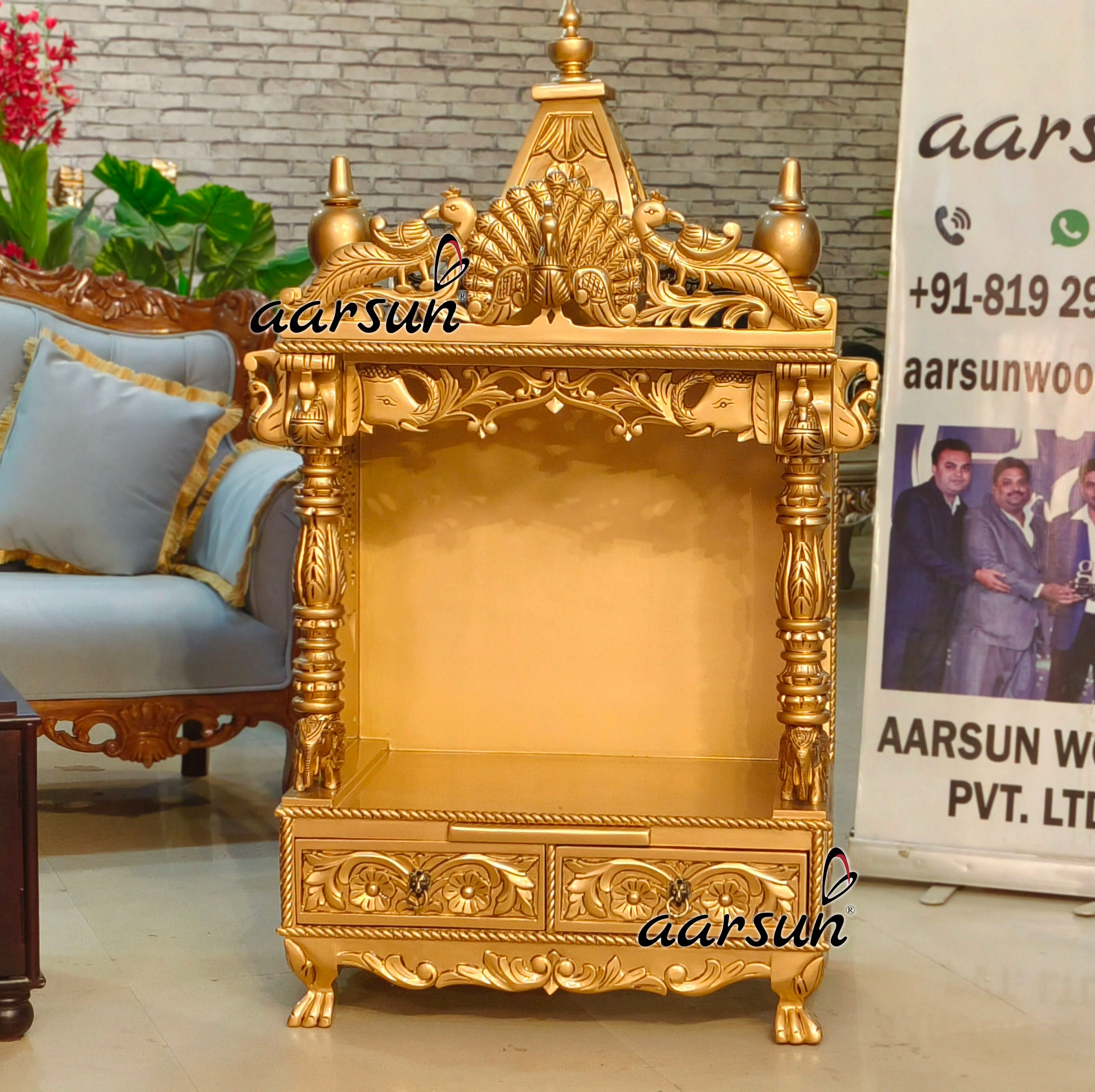 Open Temple Design, Pooja Mandir with Video View 2