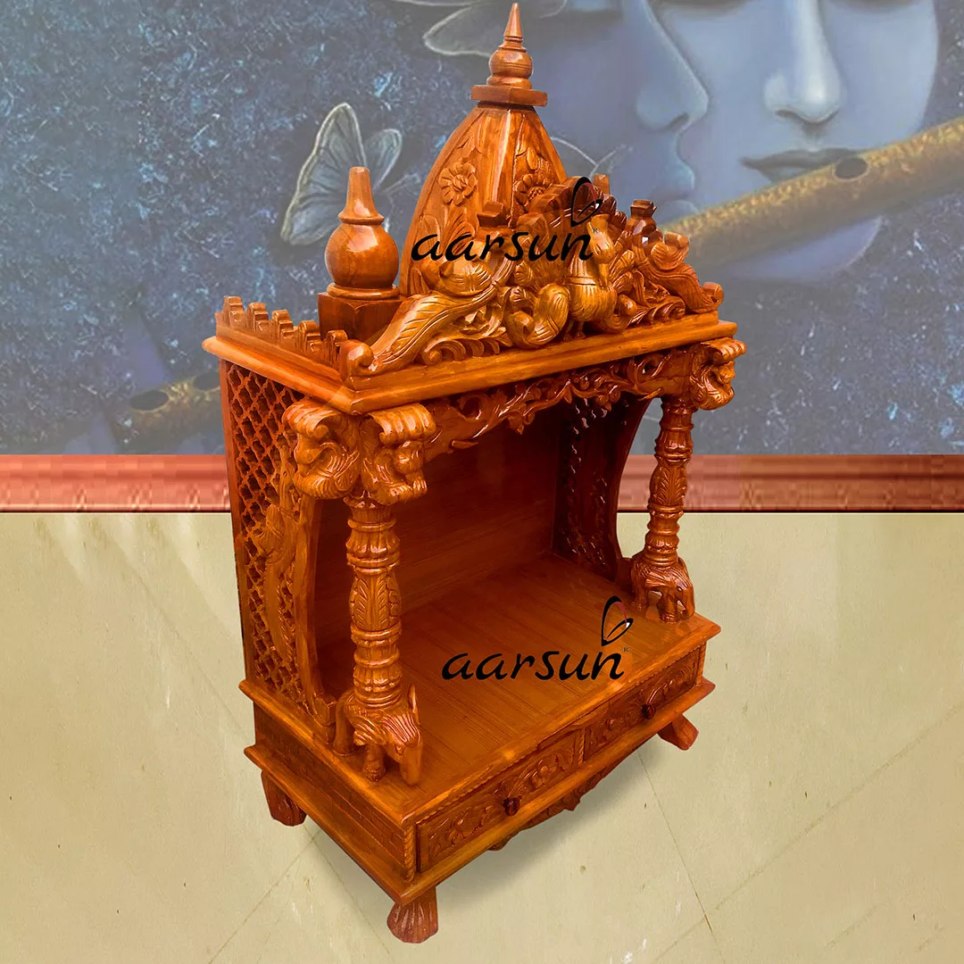 Peacock Design Temple in Natural Finish MNDR-0003 View 2