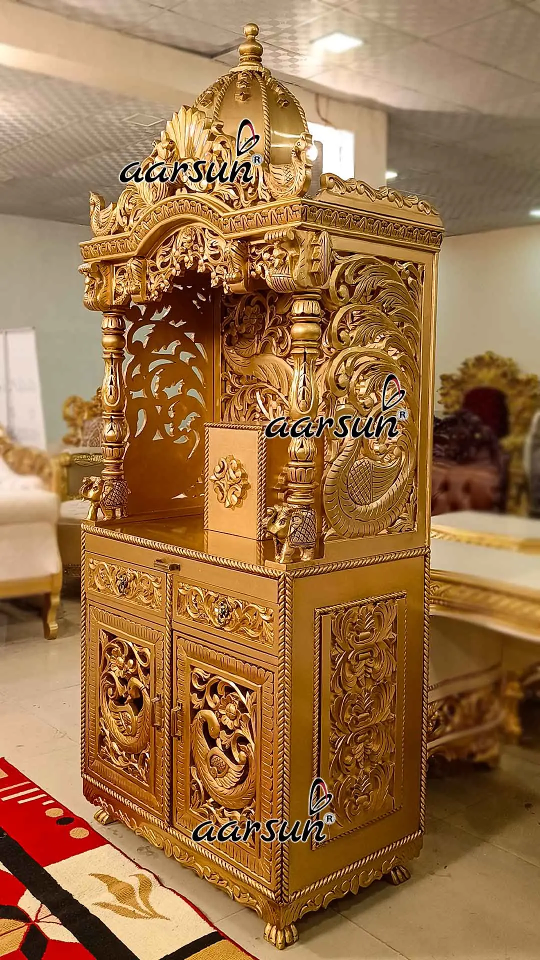 Pooja Mandir latest design in Teak YT-738 View 3