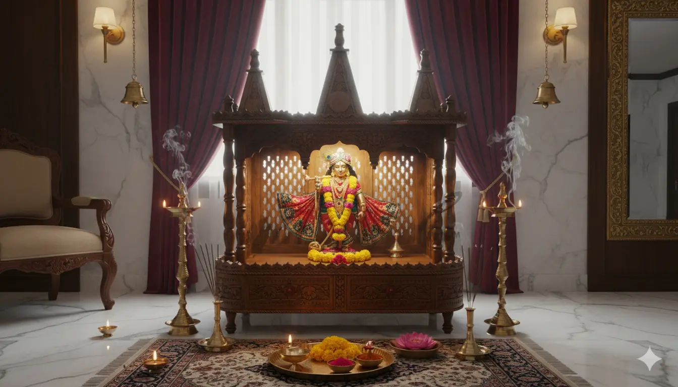 Pooja Temple in Sheesham Wood MNDR-0136