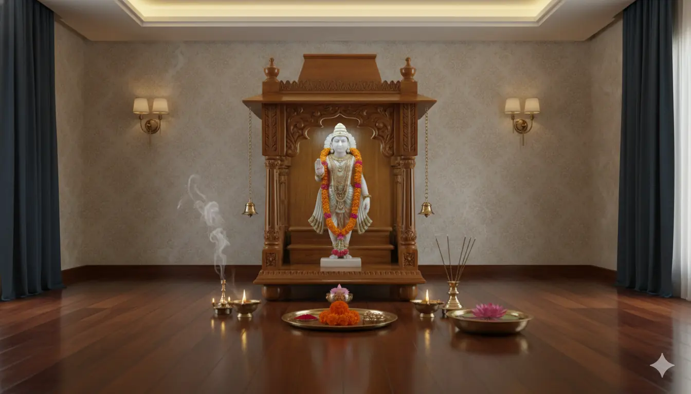 Pooja Temple in Teak Wood MNDR-0016