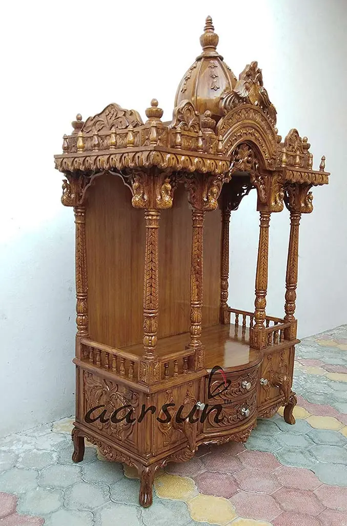 Prayer Unit Pooja Cabinet - Teak YT-81 View 5