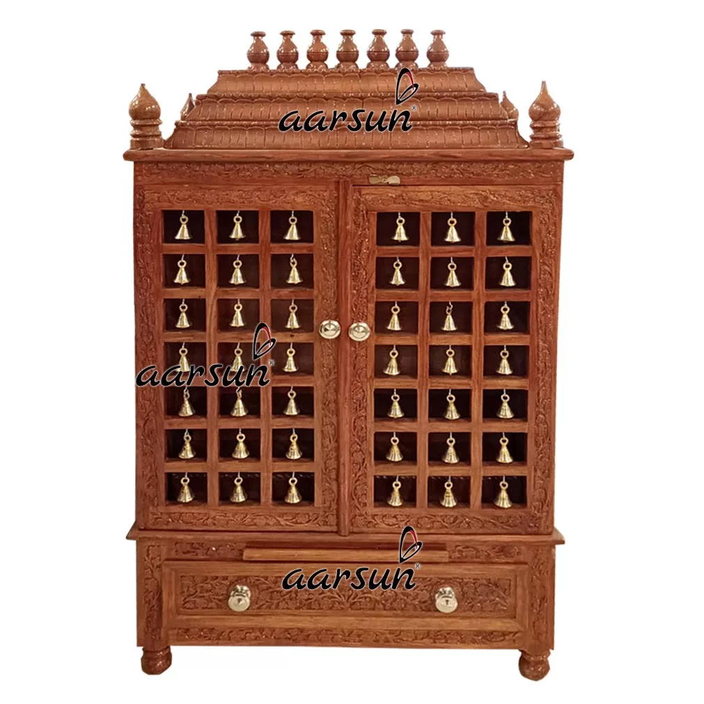 Puja Bell Temple in Teak Wood MNDR-0068 View 2