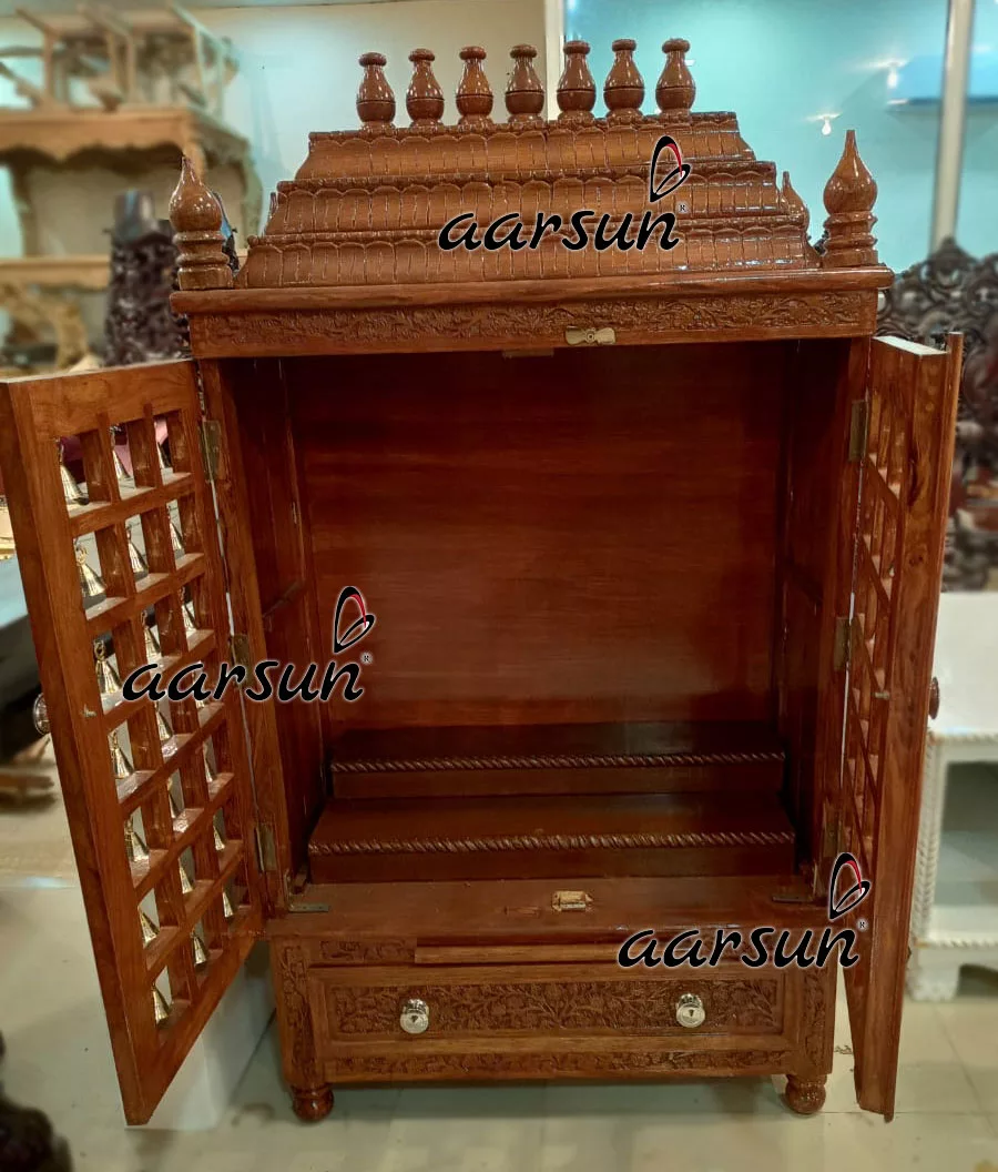 Puja Bell Temple in Teak Wood MNDR-0068 View 3