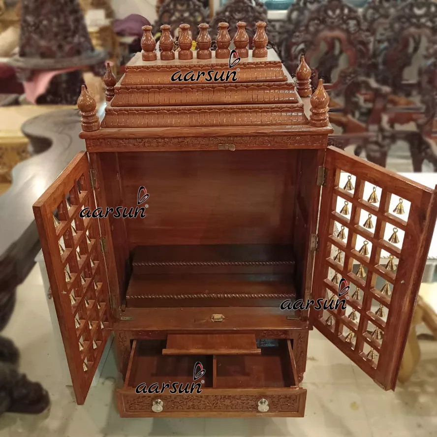 Puja Bell Temple in Teak Wood MNDR-0068 View 4