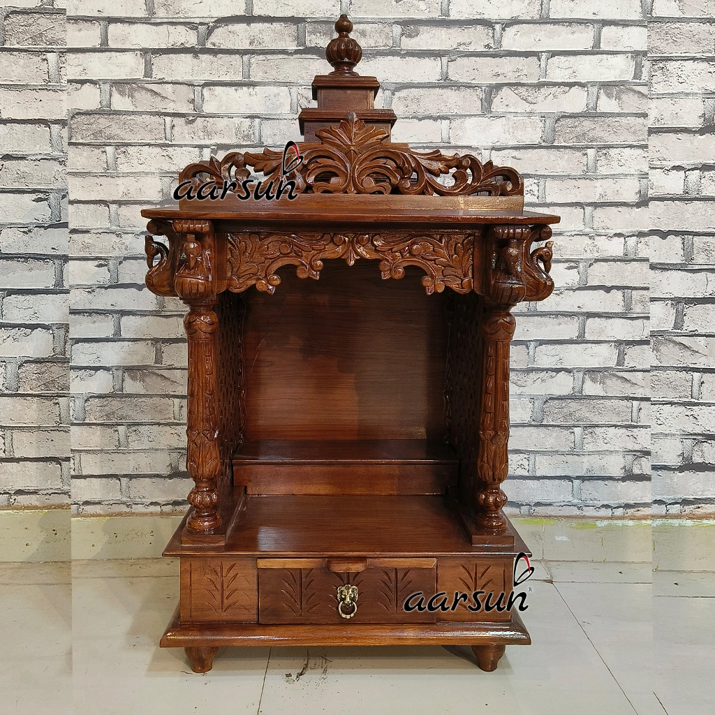 Small Handcrafted Pooja Mandir Design View 2