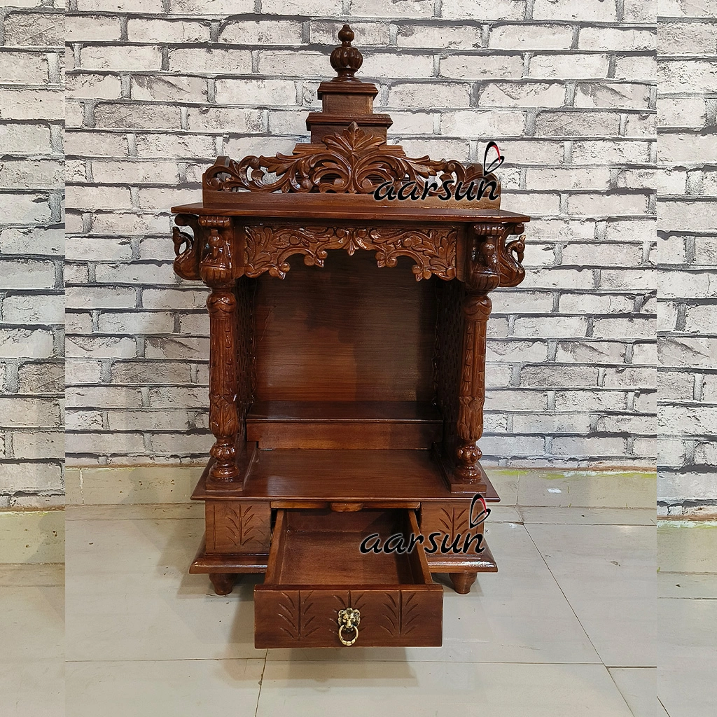 Small Handcrafted Pooja Mandir Design View 3