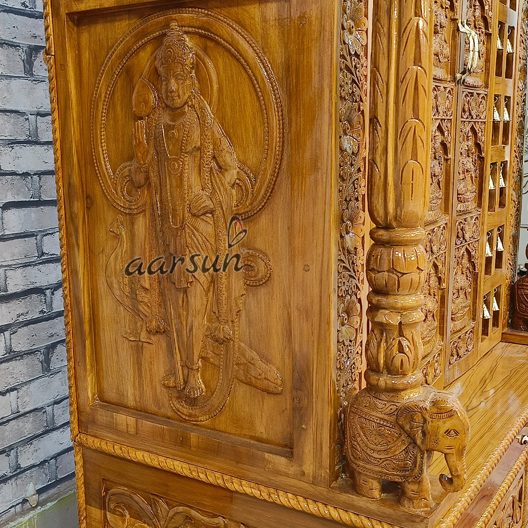 Tamil Mandir Design With Deities and Tamil OM View 8