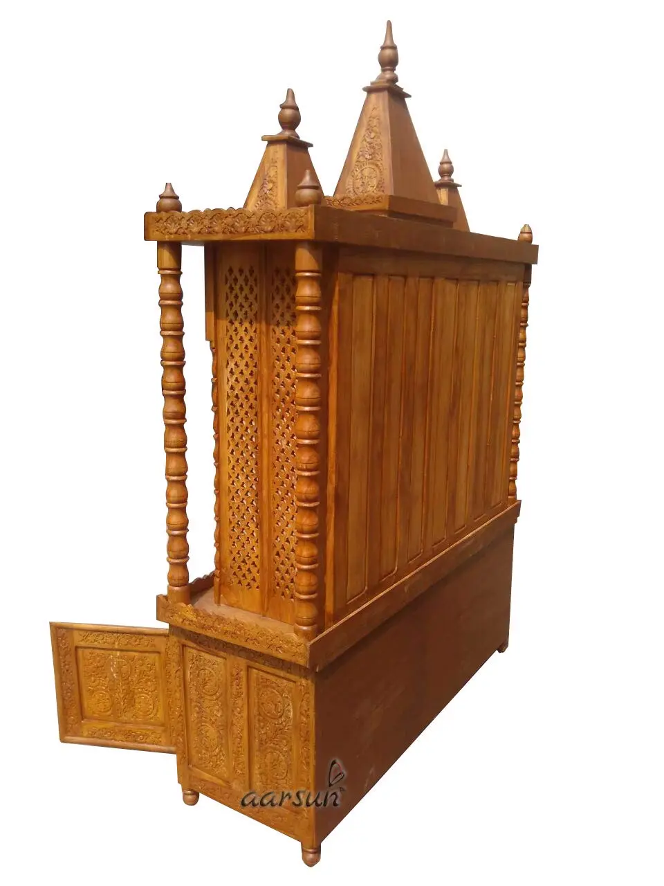 Handcrafted Teak Wood Temple Mandir View 4