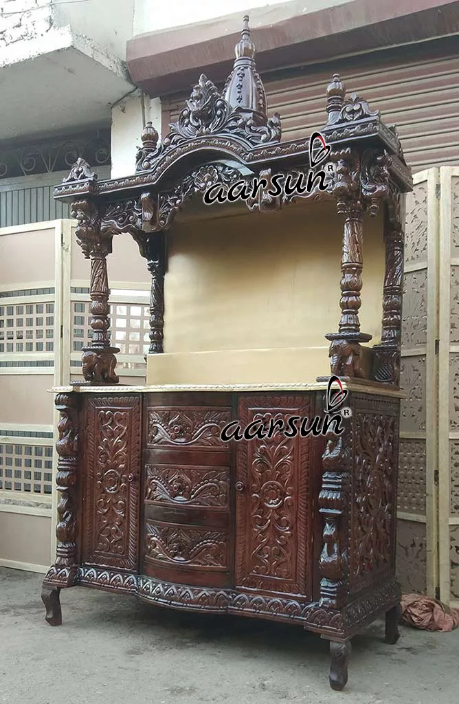 Teak Wood Designer Temple YT-74 View 2