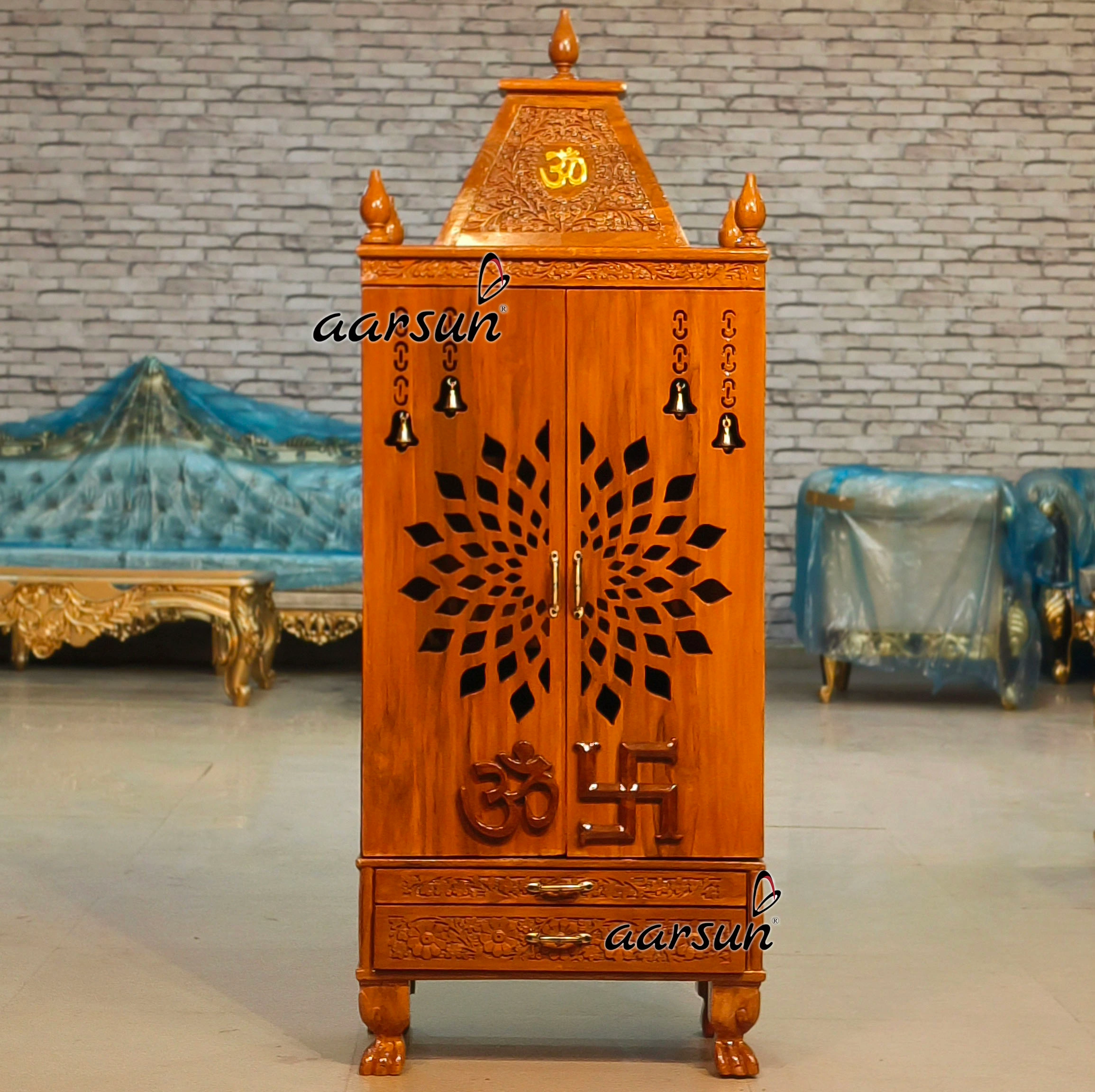 Temple For Home with Hand Carving