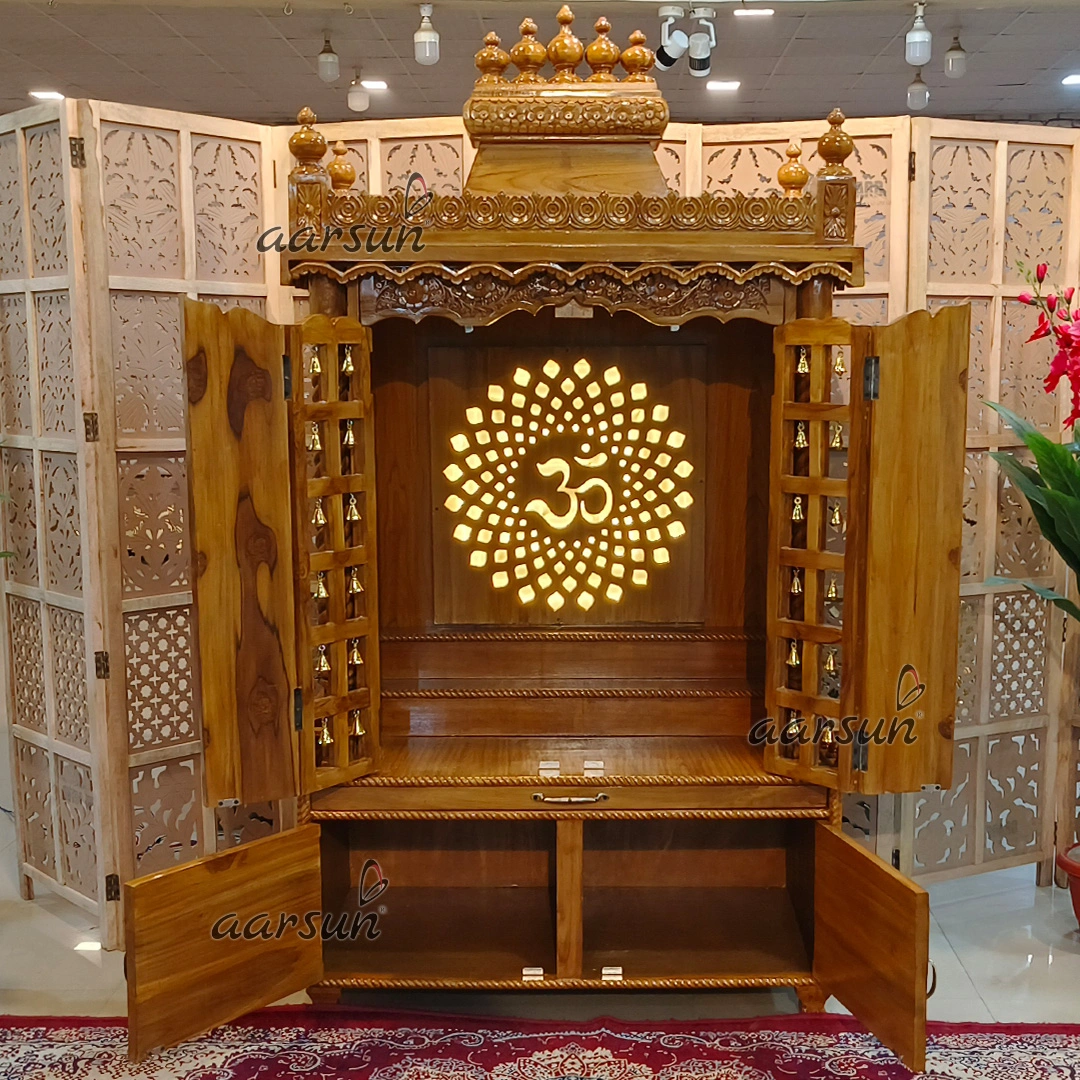 Traditional South Indian Mandir with Intricate Hand Carving View 5