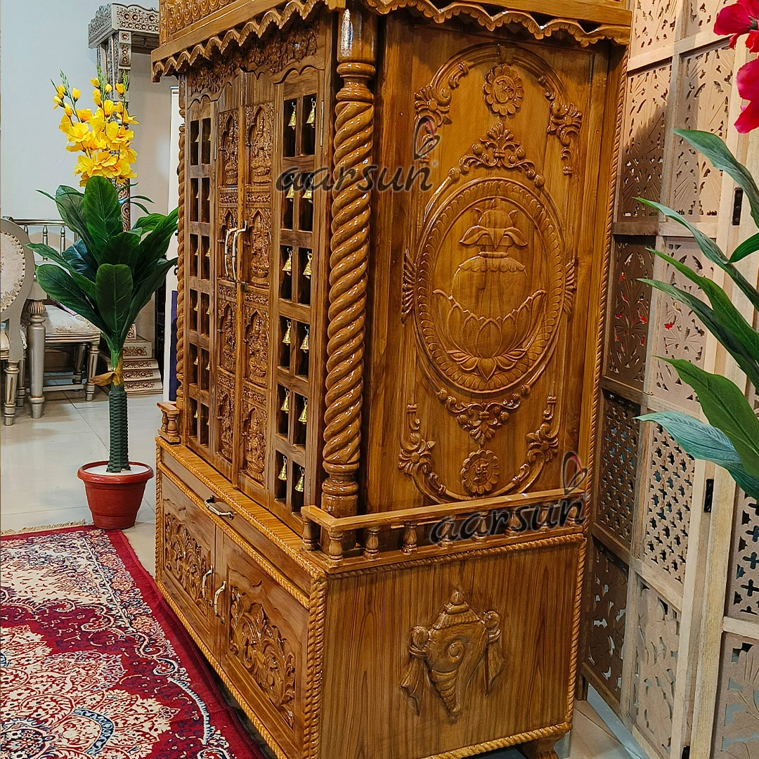 Traditional South Indian Mandir with Intricate Hand Carving View 9