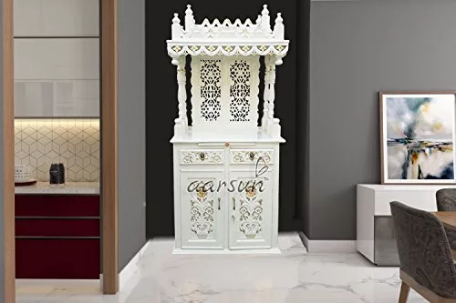 White Wooden Mandir MNDR-0005 View 2