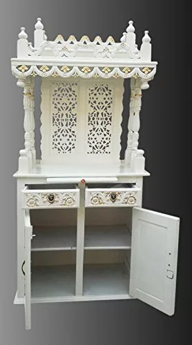 White Wooden Mandir MNDR-0005 View 4