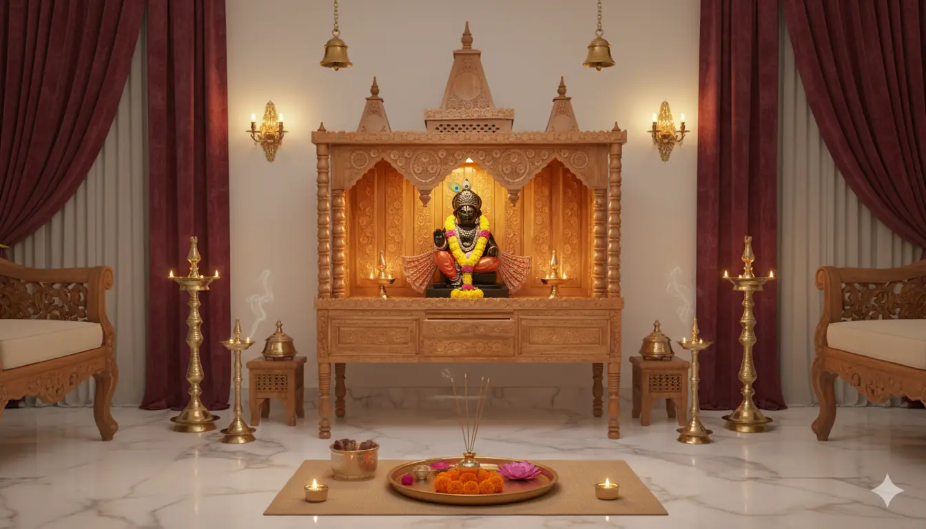 Wood Mandir in Teak Wood for Home MNDR-0129