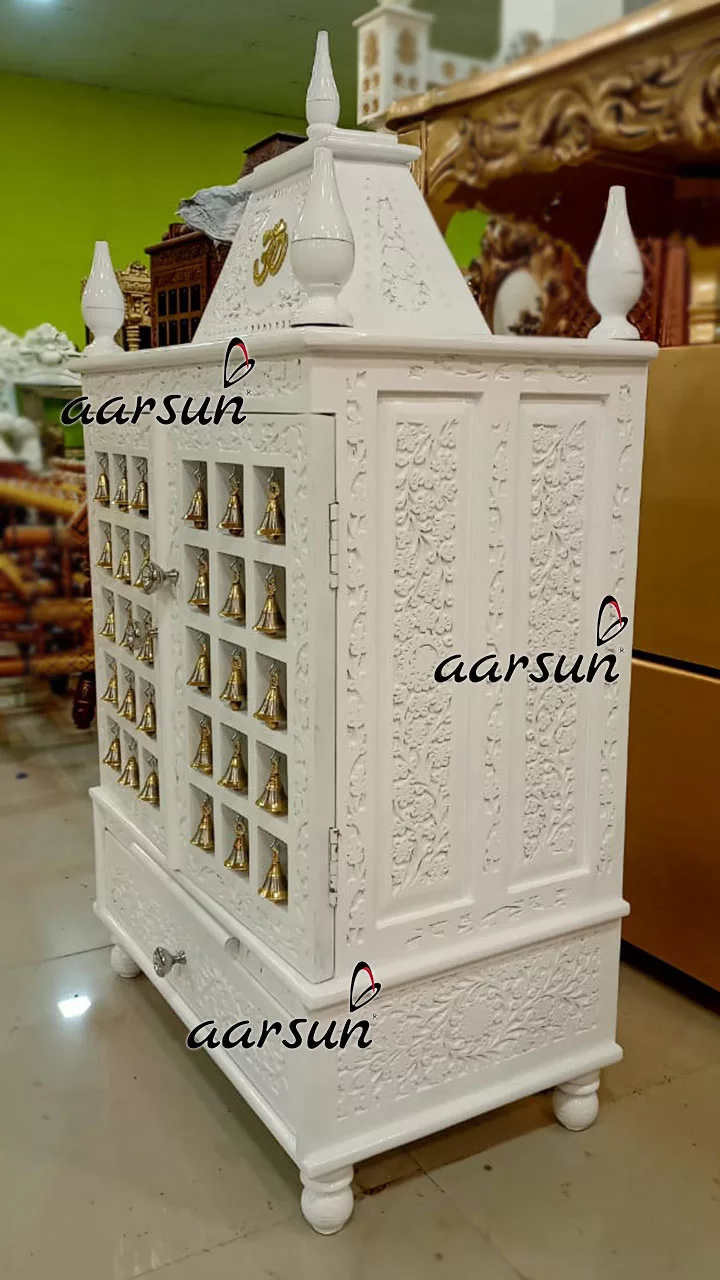 Small Mandir with Door & Bells View 2