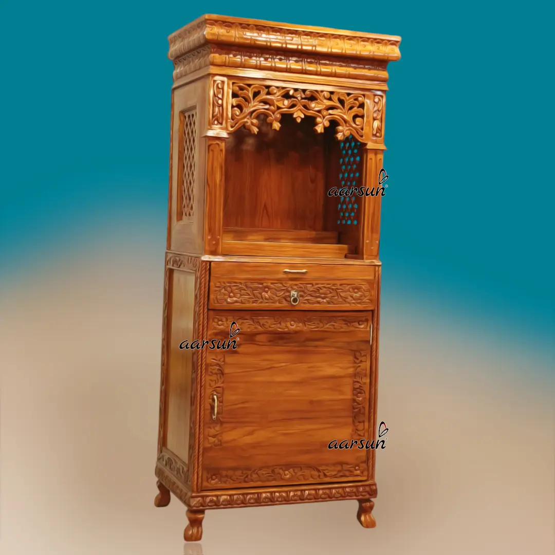 Wooden Handcrafted Temple in Teak Wood View 2