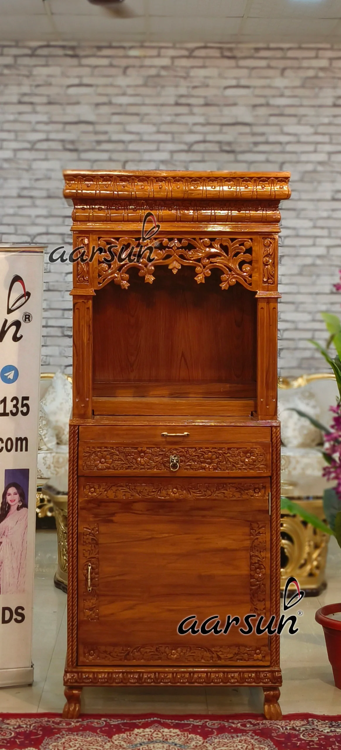 Wooden Handcrafted Temple in Teak Wood View 7