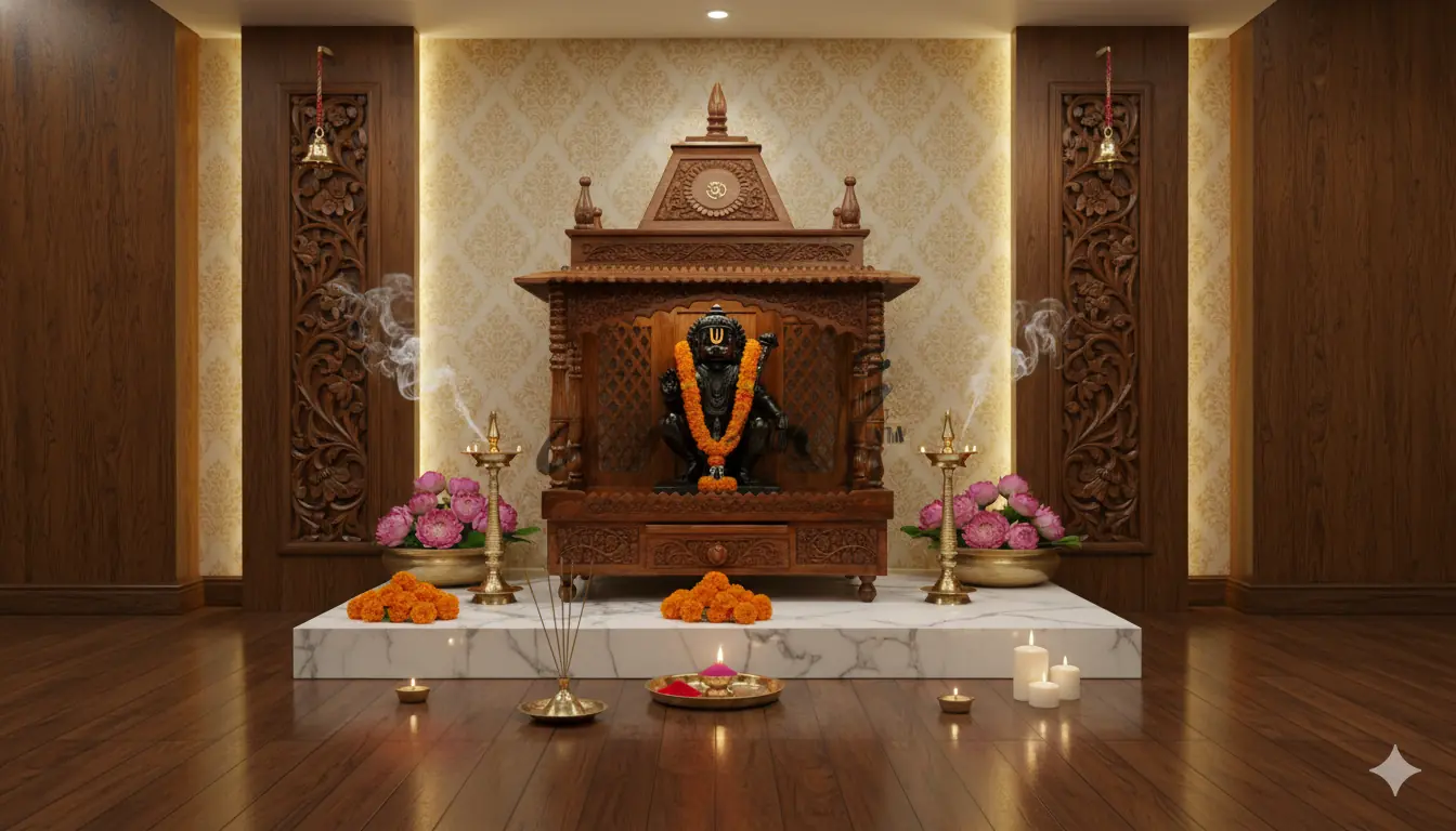 Wooden Home Puja Temple MNDR-0051