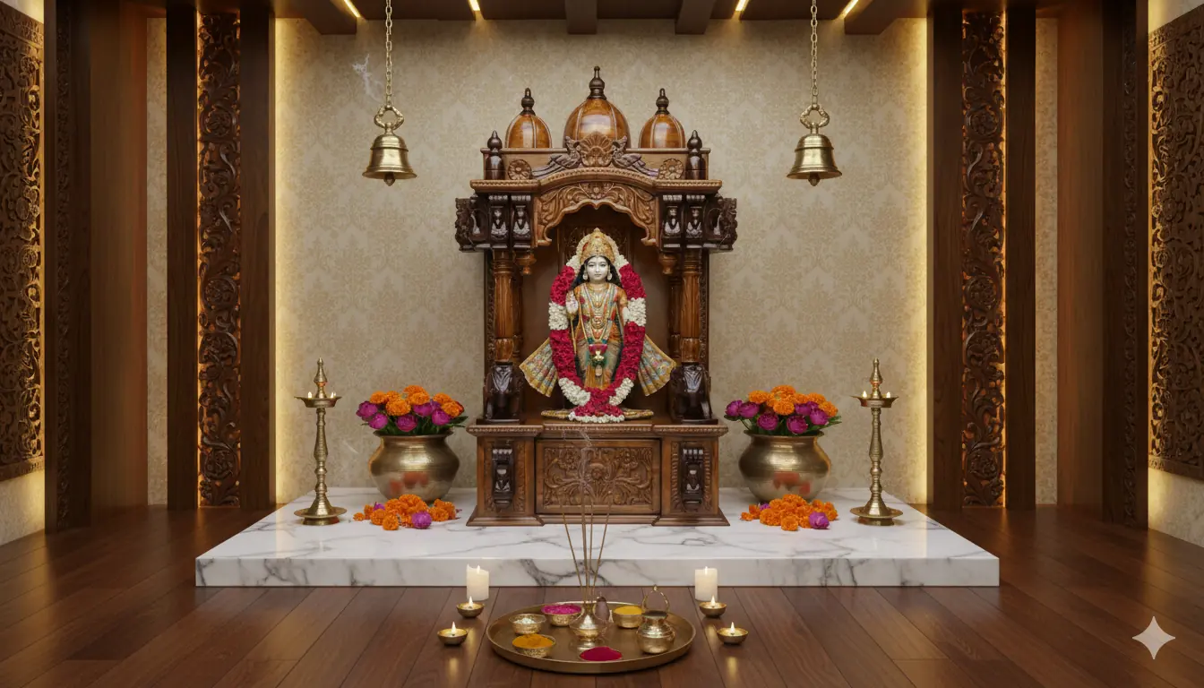 Wooden Mandir in Teak Wood MNDR-0686