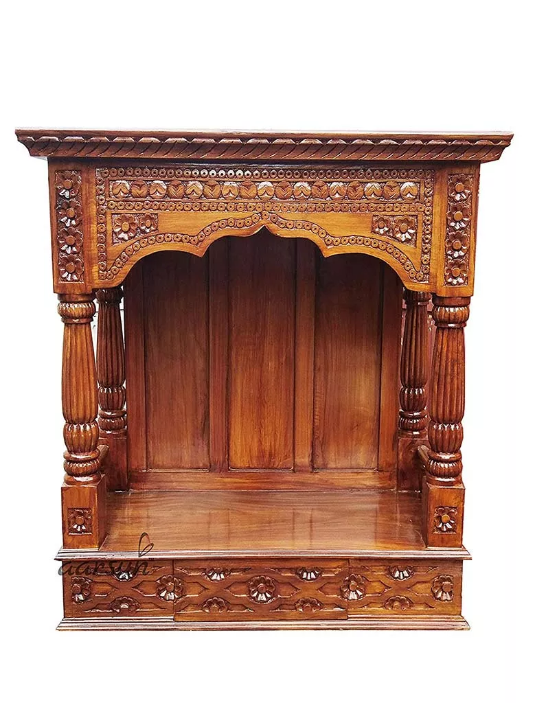 Wooden Pooja Ghar - Mandir MNDR-0110 View 2