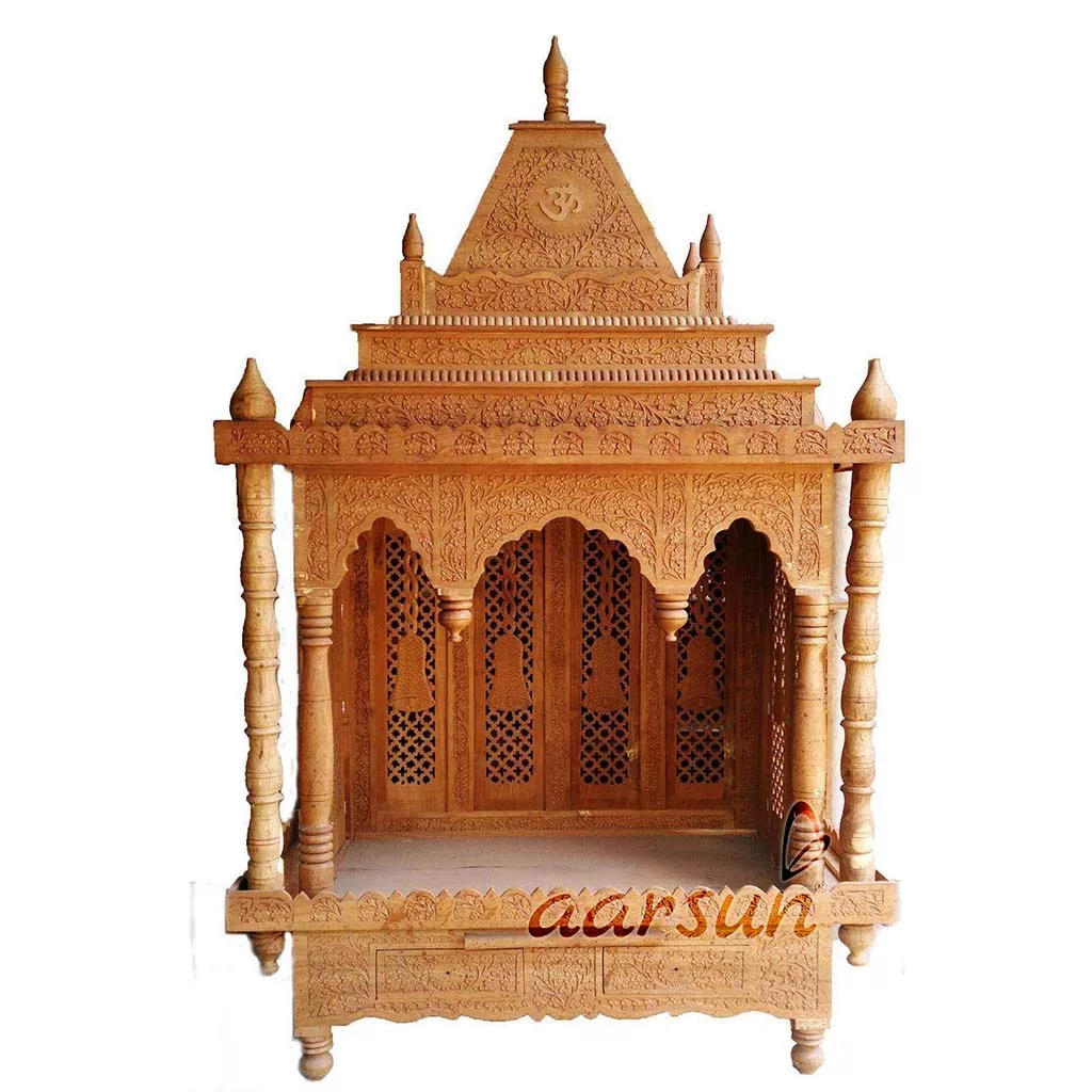 Wooden Pooja Mandap - Home Temple MNDR-0156 View 2