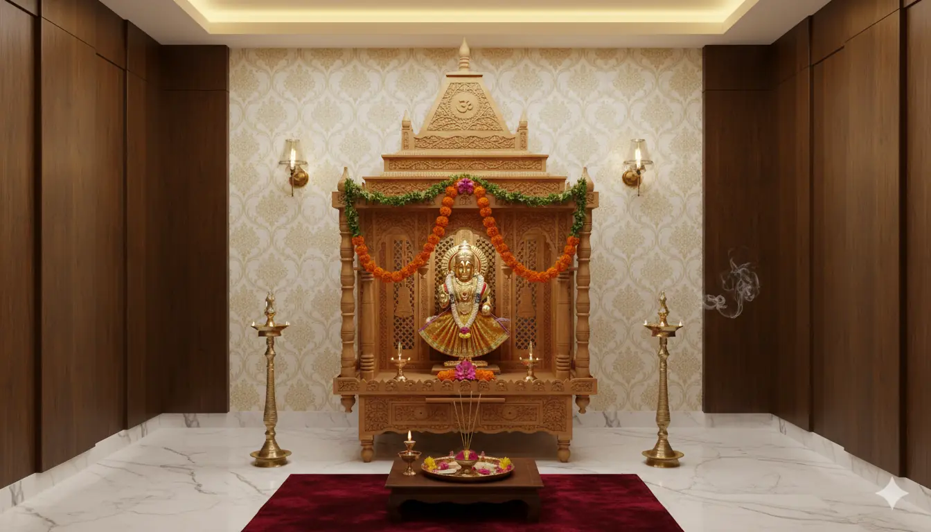 Wooden Pooja Mandap - Home Temple MNDR-0156