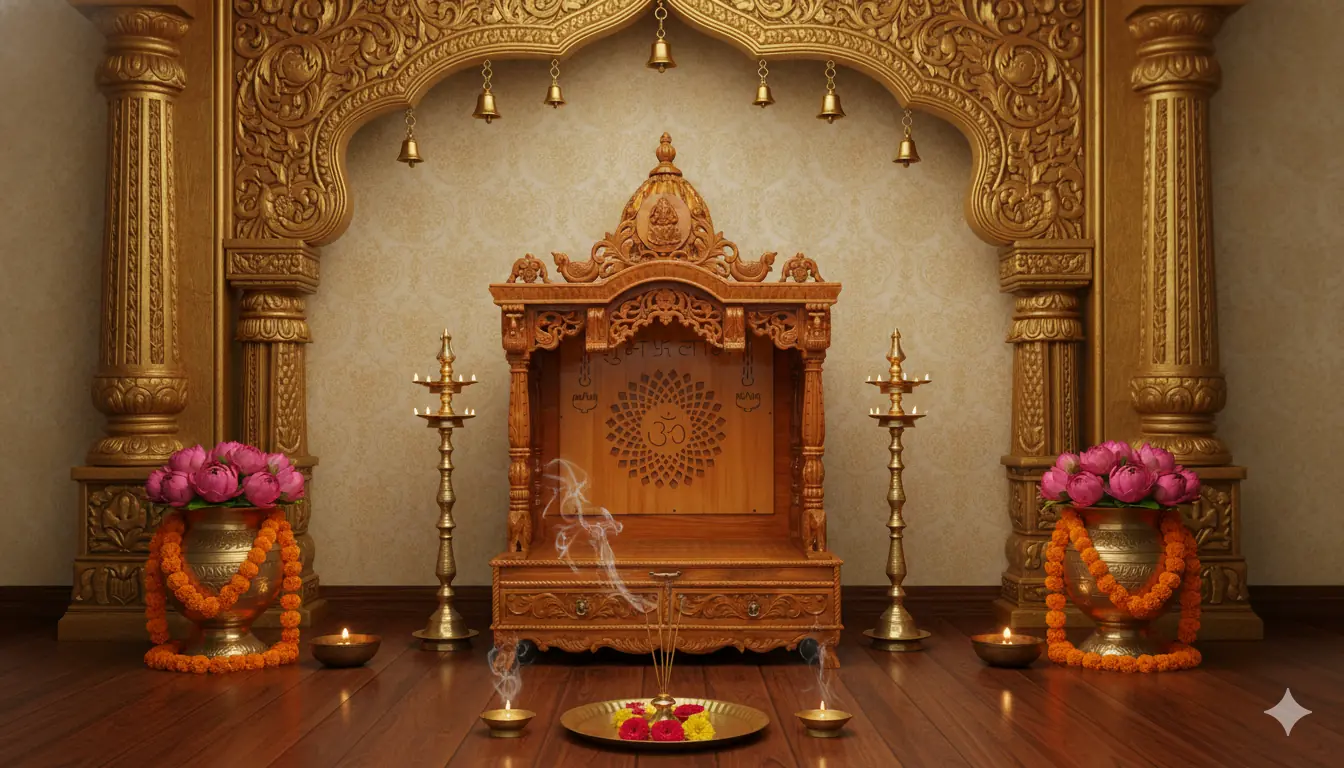 Wooden Pooja Mandir Design For home - YT1021