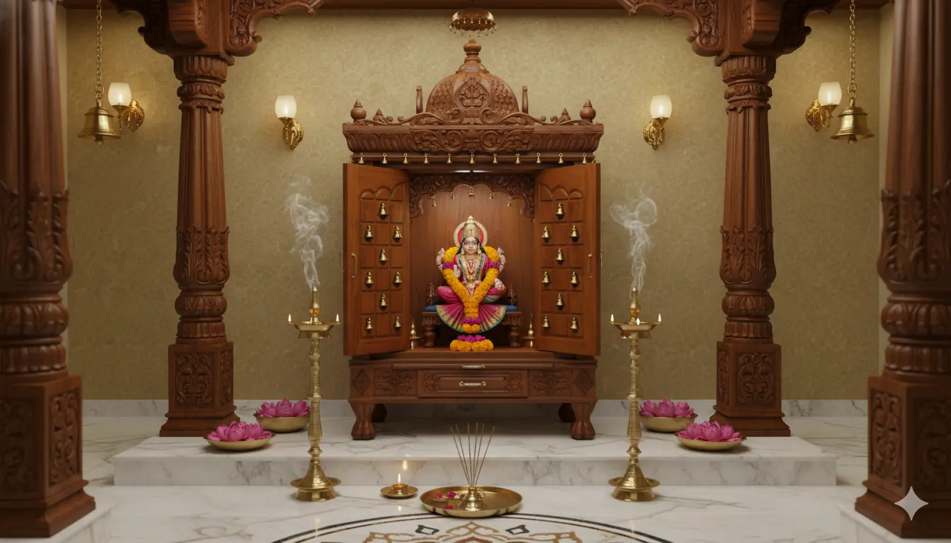Wooden Prayer Pooja Cabinet MNDR-0104