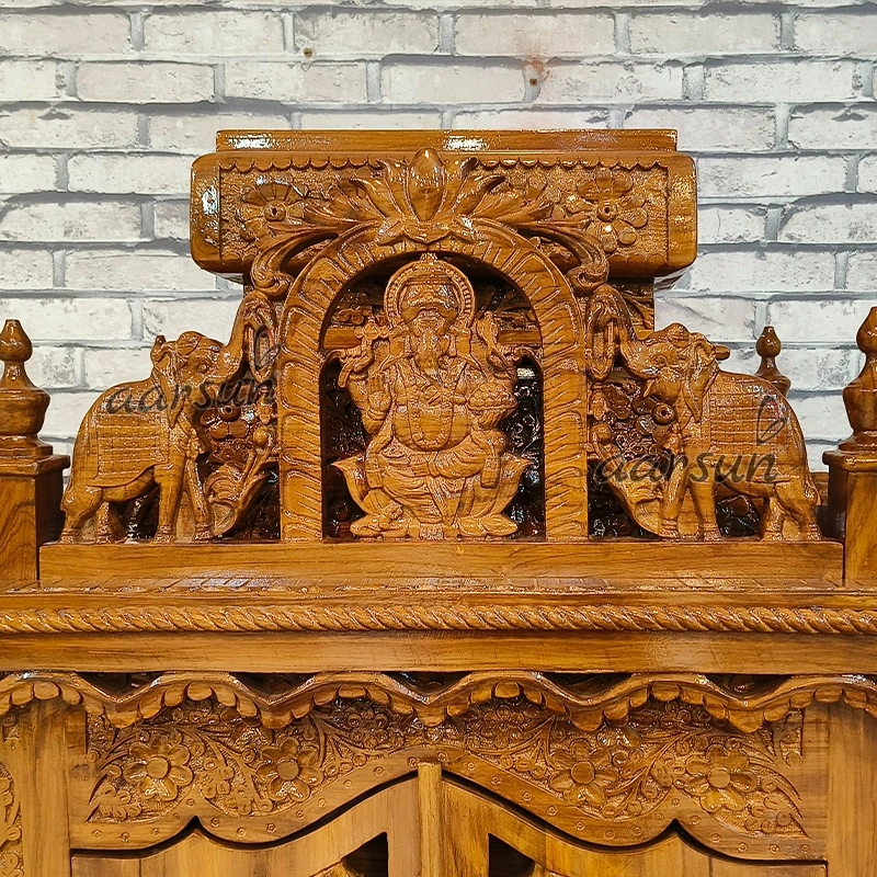 Wooden Shubh Maa Lakshmi ji-Saraswati ji Puja Mandir View 5