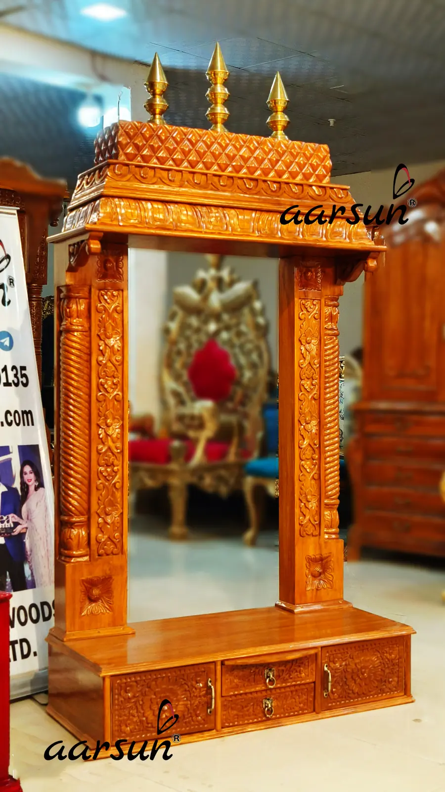 Wooden Temple in Frame Design View 4