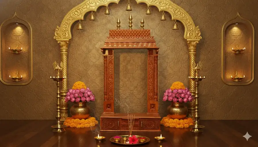 Wooden Temple in Frame Design