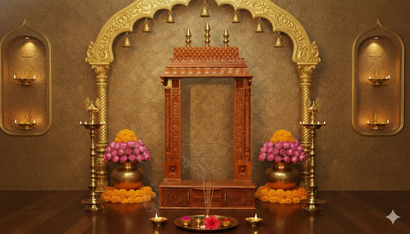 Wooden Temple in Frame Design