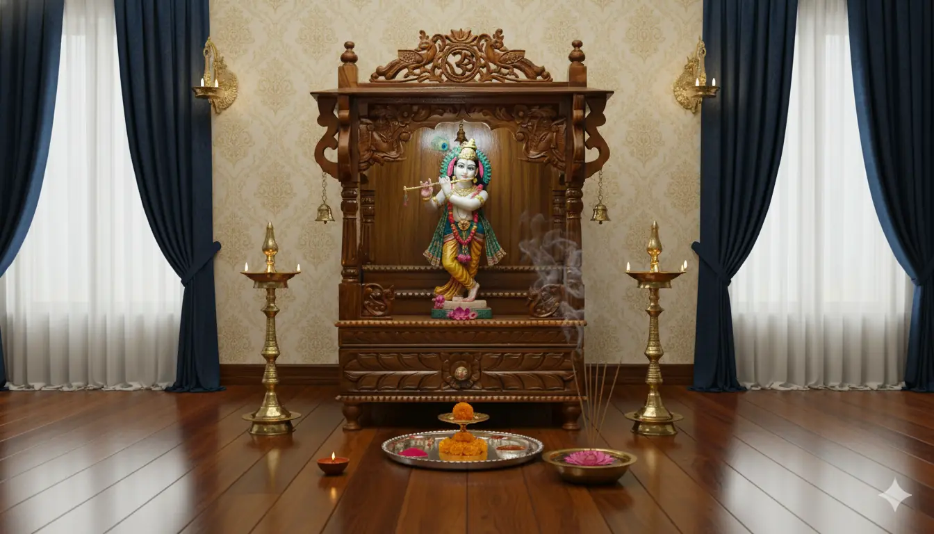 Handmade Wooden Temple in Sheesham MNDR-7254