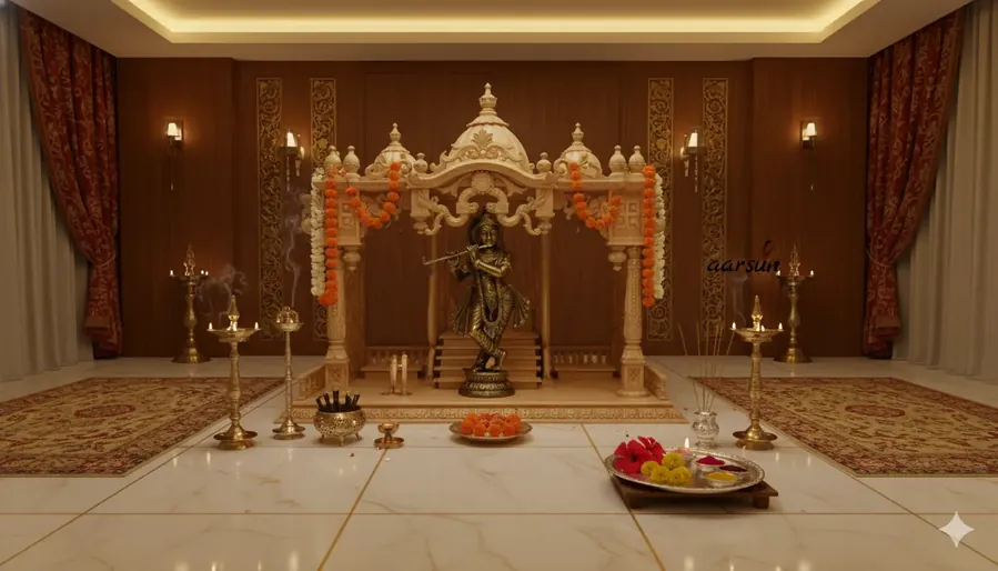 Wooden Temple In Teak Wood MNDR-0159 View 2