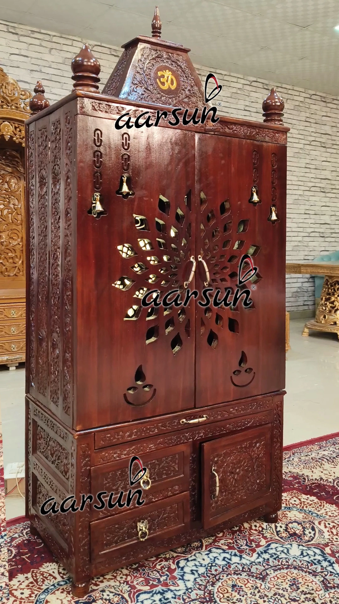 Wooden Temple with LED Light View 2